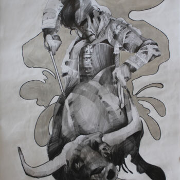 Tekening getiteld "Byk - znaki zodiaku" door Joanna Burnat-Madejczyk, Origineel Kunstwerk, Potlood