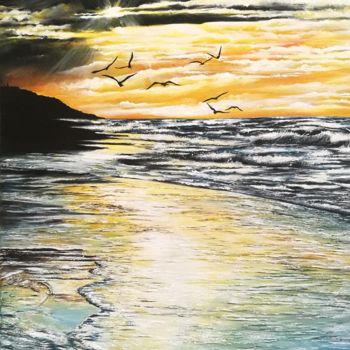 Картина под названием "Ballad On The Water" - Joanna Dymek, Подлинное произведение искусства, Масло