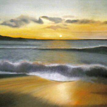 Painting titled "Sunset" by Joanna Levesley, Original Artwork, Pastel