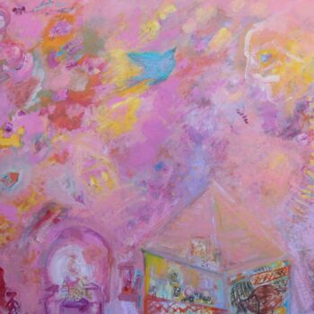 Pintura titulada "La vie en rose a Ch…" por Joanna Raad, Obra de arte original, Acrílico Montado en Bastidor de camilla de m…