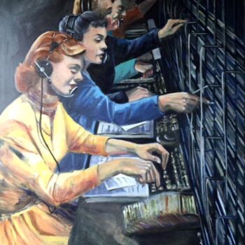 Painting titled "switchboard" by Joanna Van Den Eijnden, Original Artwork