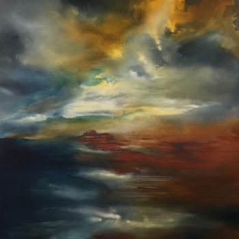 Malerei mit dem Titel "Fire on the Water b…" von Joanne Duffy, Original-Kunstwerk, Öl