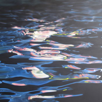 Painting titled "Water 28. Nice, Fra…" by Joanne Mumford, Original Artwork, Oil Mounted on Wood Stretcher frame