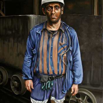 "Working class hero…" başlıklı Tablo Joanra Canosa tarafından, Orijinal sanat, Petrol
