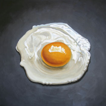 Malerei mit dem Titel "Huevo frito" von Joanra Canosa, Original-Kunstwerk, Öl