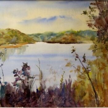 Painting titled "Hudson River" by Joan Sicignano, Original Artwork