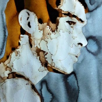 Malerei mit dem Titel "Cillian Murphy (28…" von Joany Régibier, Original-Kunstwerk, Aquarell