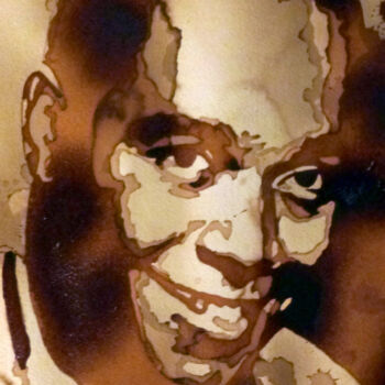 Malerei mit dem Titel "Charlie Parker" von Joany Régibier, Original-Kunstwerk, Aquarell