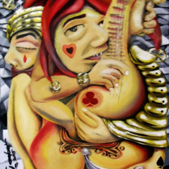 Painting titled "Ventriloquista" by Escobar, Original Artwork, Oil