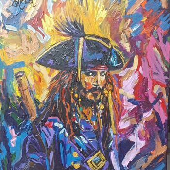 Pintura titulada "Jack Sparrow" por João Miranda, Obra de arte original, Acrílico