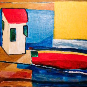 Painting titled "Casa de praia" by João Patricio, Original Artwork, Acrylic