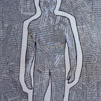 Colagens intitulada "Paper man" por João Videira Santos, Obras de arte originais