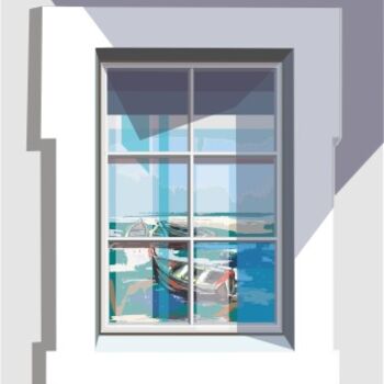 Desenho intitulada "janela, br ,praia" por João Beja, Obras de arte originais