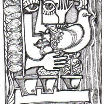 Disegno intitolato "desenho,cp" da João Beja, Opera d'arte originale