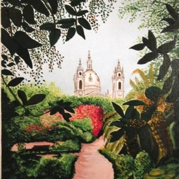 Peinture intitulée "Jardim da Estrela" par Joao Garcia, Œuvre d'art originale