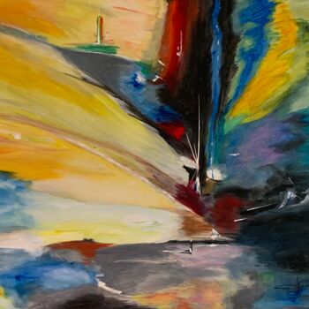 Painting titled "Over Water" by Joaquim Serrenho, Original Artwork, Acrylic