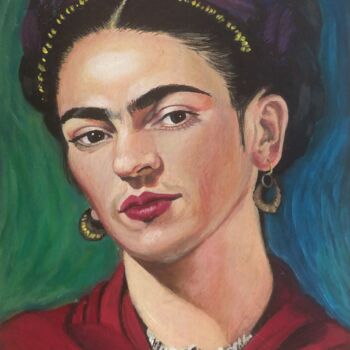 Painting titled "Frida Kahlo portrait" by Joaquín A. Sales, Original Artwork, Acrylic
