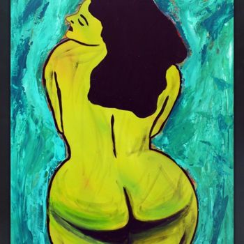 Painting titled "Mujer con cabello n…" by Joaquín Prior Art, Original Artwork, Acrylic