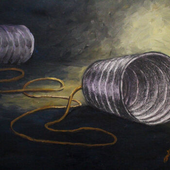 Malerei mit dem Titel "Telefone da Lata" von Joaz Silva, Original-Kunstwerk, Öl