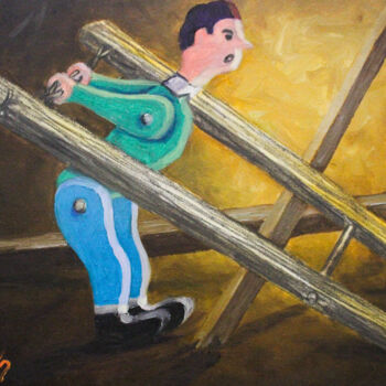 Malerei mit dem Titel "Mané Gostoso" von Joaz Silva, Original-Kunstwerk, Öl