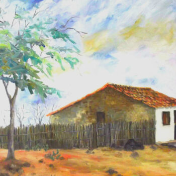 Painting titled "Vida no Sítio" by Joaz Silva, Original Artwork, Oil