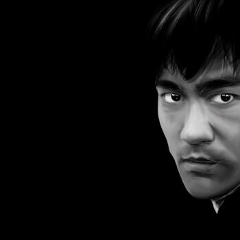 Arts numériques intitulée "Bruce Lee" par Jocelyn Bouget (crealab), Œuvre d'art originale, Peinture numérique