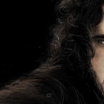 Digital Arts titled "Jon Snow" by Jocelyn Bouget (crealab), Original Artwork, Digital Painting