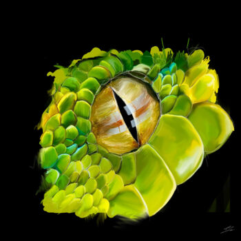 Digital Arts titled "2/4 Oeil serpent" by Jocelyn Bouget (crealab), Original Artwork, Digital Painting