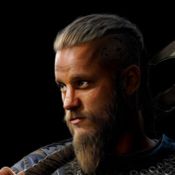 Digital Arts titled "Ragnar" by Jocelyn Bouget (crealab), Original Artwork, Digital Painting