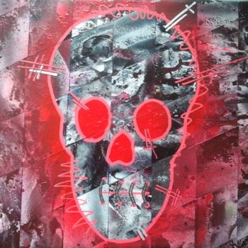 Painting titled "skull" by Jocelyn, Original Artwork, Acrylic