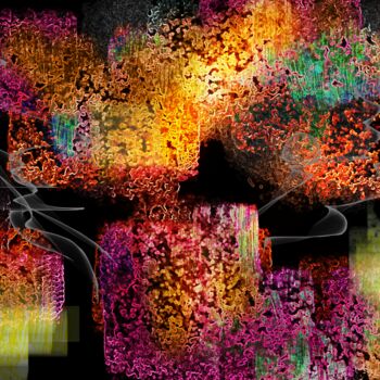 Digital Arts titled "Changer d'eSpace" by Jocelyne Dupuis (Jo Dupuis), Original Artwork, Digital Painting Mounted on Plexigl…