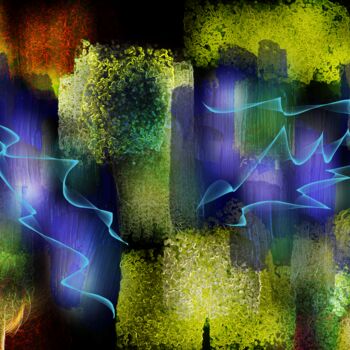 Digital Arts titled "Jeux de Lumières" by Jocelyne Dupuis (Jo Dupuis), Original Artwork, Digital Painting Mounted on Plexigl…