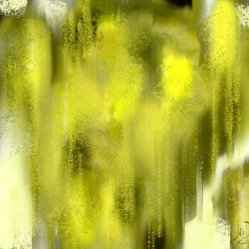 Digital Arts titled ""Là ... Grey moss" by Jocelyne Dupuis (Jo Dupuis), Original Artwork, Digital Painting Mounted on Plexig…