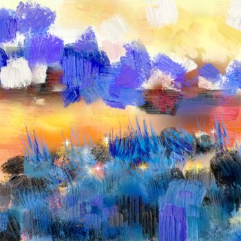 Digital Arts titled ""Rosée matinale"" by Jocelyne Dupuis (Jo Dupuis), Original Artwork, Digital Painting Mounted on Plexigl…