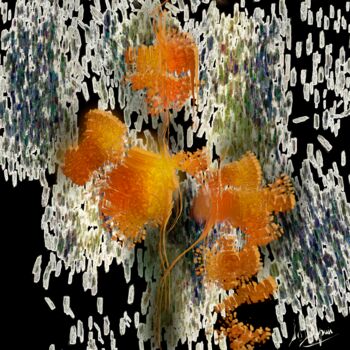 Digitale Kunst mit dem Titel ""Funambule"" von Jocelyne Dupuis (Jo Dupuis), Original-Kunstwerk, Digitale Malerei Auf Keilrah…