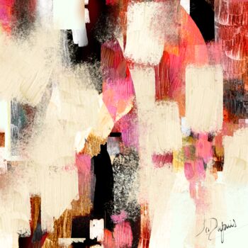 Painting titled ""Ambiance"" by Jocelyne Dupuis (Jo Dupuis), Original Artwork, Digital Painting Mounted on Wood Stretcher fr…