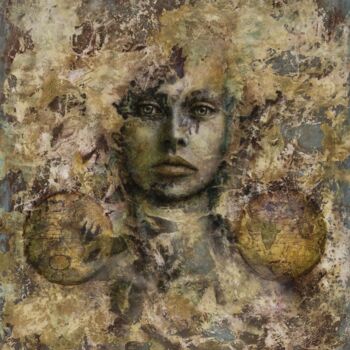 Картина под названием "BRUME NOOSPÉRIQUE" - Jocelyne Bellemare, Подлинное произведение искусства, Масло Установлен на Деревя…