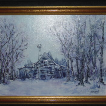 Peinture intitulée "Paysage d' hiver" par Jocelyne Busnot, Œuvre d'art originale