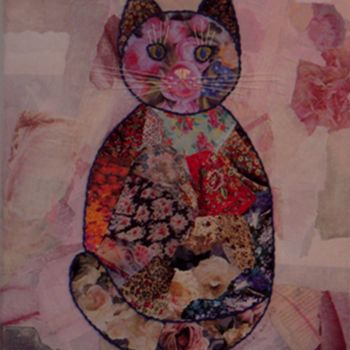 Collages titled "Chat marrée" by Jocelyne Chambellan, Original Artwork