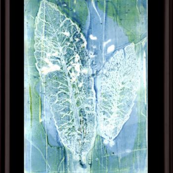 Collages intitulée "feuilles de châtaig…" par Jocelyne Chambellan, Œuvre d'art originale