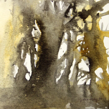 Pittura intitolato "Secrets d'arbres n°…" da Jocelyne Chauveau, Opera d'arte originale, Olio