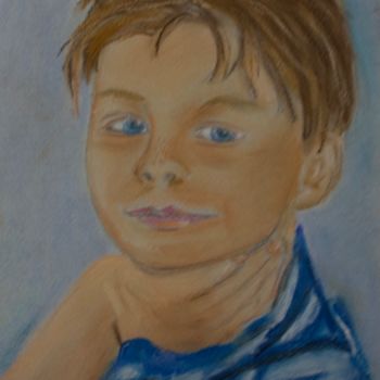 Drawing titled "Portrait 5" by Jocelyne Lance, Original Artwork, Pastel