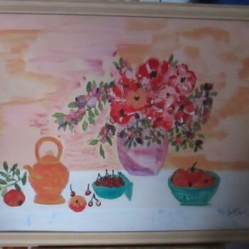 Painting titled "PLATEAU DE FRUITS.…" by Jocelyne Perrot, Original Artwork, Acrylic