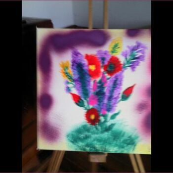 Painting titled "BOUQUET CHAMPETRE" by Jocelyne Perrot, Original Artwork, Oil