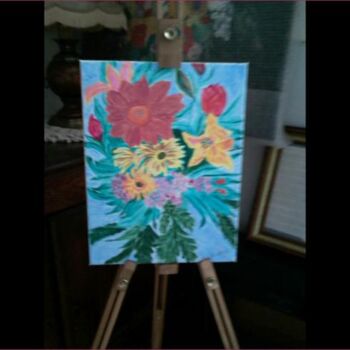 Painting titled "FLEURS DU SOLEIL" by Jocelyne Perrot, Original Artwork, Oil