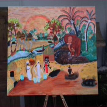 绘画 标题为“PAYSAGE AFRICAIN” 由Jocelyne Perrot, 原创艺术品, 油