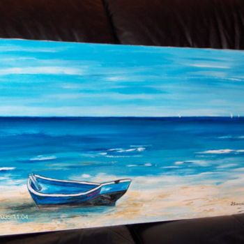 Peinture intitulée "la barque du pêcheur" par Jocelyne Clerge, Œuvre d'art originale