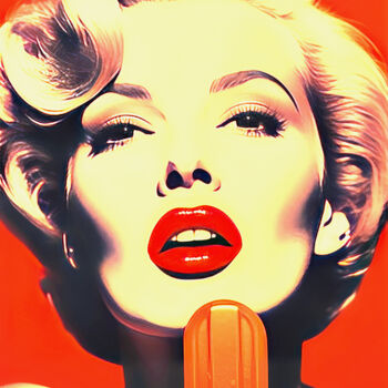 Fotografie getiteld "Popsicle Woman" door Jochen Cerny, Origineel Kunstwerk, Gemanipuleerde fotografie
