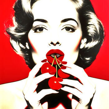Fotografia zatytułowany „Cherry Woman” autorstwa Jochen Cerny, Oryginalna praca, Fotografia cyfrowa