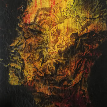 Ζωγραφική με τίτλο "L'Homme de feu" από Jod, Αυθεντικά έργα τέχνης, Ακρυλικό